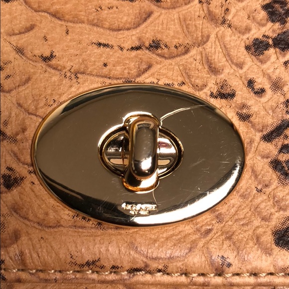 Coach Brown Snake Skin Leather Crossbody - Picture 2 of 3